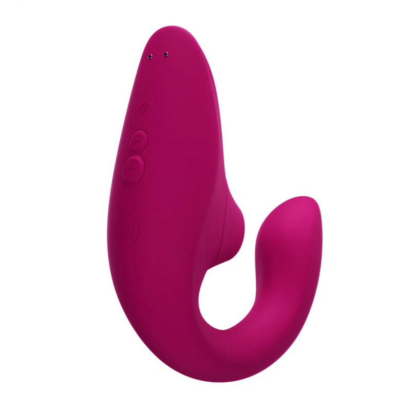 Стимулятор клитора + вибратор для точки G "Womanizer Blend" фуксия 