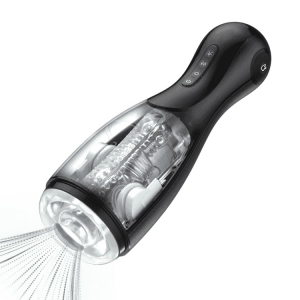 Мастурбатор с вибрацией, посасывающим эффектом и сжатием "Amovibe Good Night Pro" мега мощный, черный